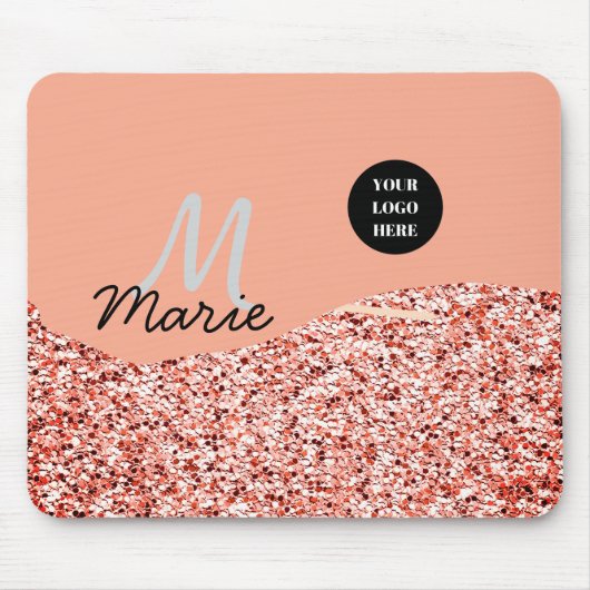Blue Sparkle Voeg logo tekst toe Bedankt Korting Muismat (Voorkant)
