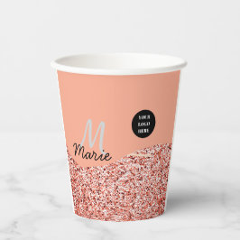 Blue Sparkle Voeg logo tekst toe Bedankt Korting Papieren Bekers