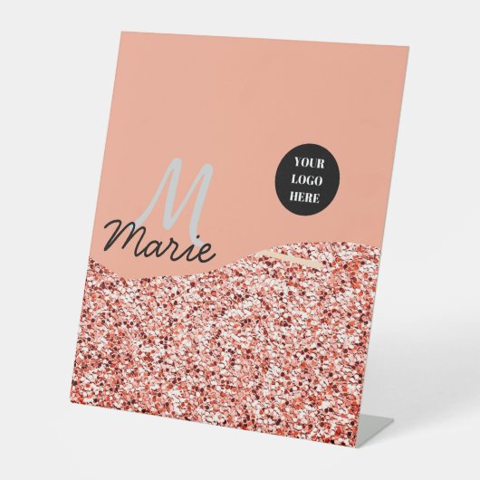 Blue Sparkle Voeg logo tekst toe Bedankt Korting Reclamebord Met Voetstuk (Voorkant)