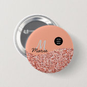 Blue Sparkle Voeg logo tekst toe Bedankt Korting Ronde Button 5,7 Cm (Voorkant /achterkant)