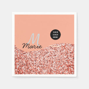 Blue Sparkle Voeg logo tekst toe Bedankt Korting Servet