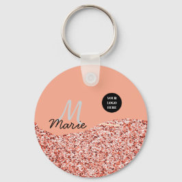 Blue Sparkle Voeg logo tekst toe Bedankt Korting Sleutelhanger