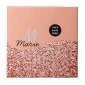 Blue Sparkle Voeg logo tekst toe Bedankt Korting Tegeltje (Voorkant)