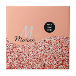 Blue Sparkle Voeg logo tekst toe Bedankt Korting Tegeltje