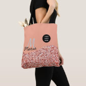 Blue Sparkle Voeg logo tekst toe Bedankt Korting Tote Bag (Dichtbij)