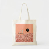 Blue Sparkle Voeg logo tekst toe Bedankt Korting Tote Bag (Voorkant)