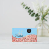 Blue Sparkle Voeg logo tekst toe Bedankt Korting Visitekaartje (Staand voorkant)