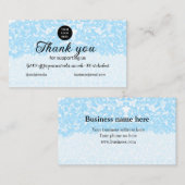 Blue Sparkle Voeg logo tekst toe Bedankt Korting Visitekaartje (Voorkant / Achterkant)