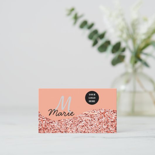 Blue Sparkle Voeg logo tekst toe Bedankt Korting Visitekaartje (Staand voorkant)