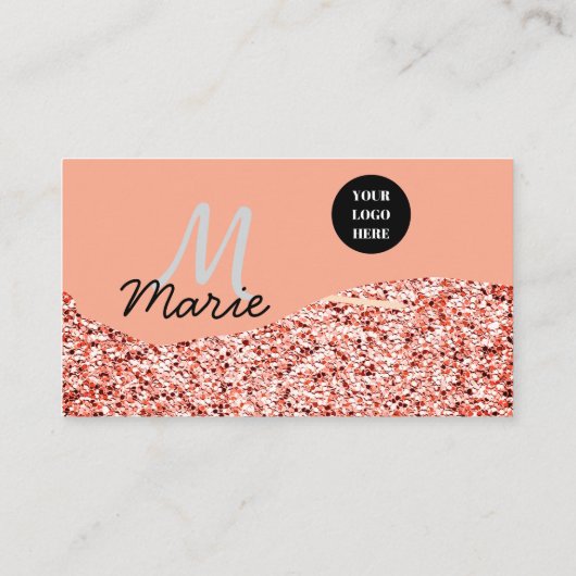 Blue Sparkle Voeg logo tekst toe Bedankt Korting Visitekaartje (Achterkant)