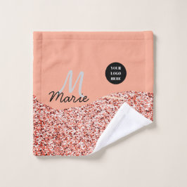 Blue Sparkle Voeg logo tekst toe Bedankt Korting Washandje