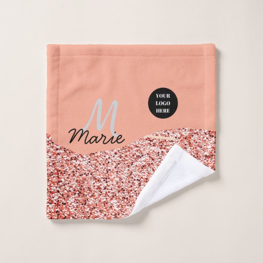 Blue Sparkle Voeg logo tekst toe Bedankt Korting Washandje (Wasdoekje)