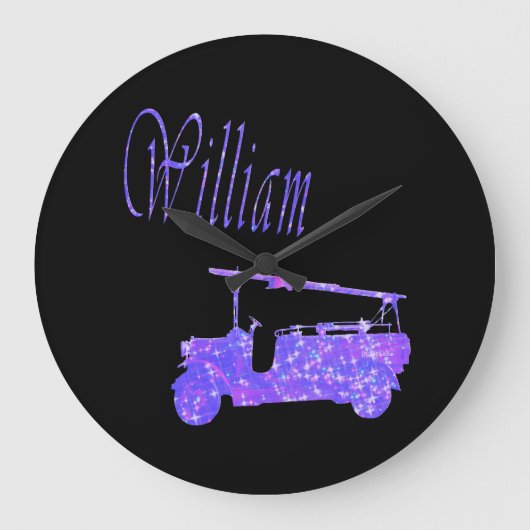 Blue Sparkle William, Naam, Logo, Grote Klok (Voorkant)