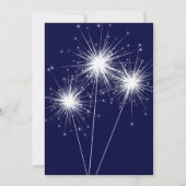 Blue Sparkler Afstuderen Celebration Invitation Kaart (Achterkant)