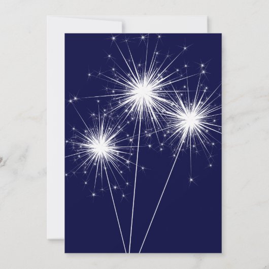 Blue Sparkler Afstuderen Celebration Invitation Kaart (Achterkant)