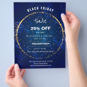 Blue Sparkles Feestdag sale promotie  Flyer (Hand)