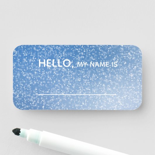 Blue Sparkles Hallo Mijn naam is Naamplaatje (In situ)