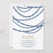 Blue Sparkles Hanukkah Celebration Holiday Party Kaart (Voorkant)