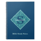 Blue Sparkles Monogram Bible Study Notebook Notitieboek (Voorkant)