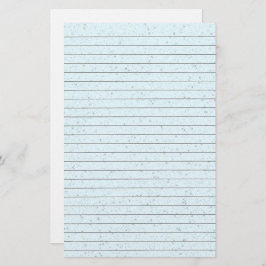 Blue Sparkles Stationery Briefpapier (Voorkant / Achterkant)