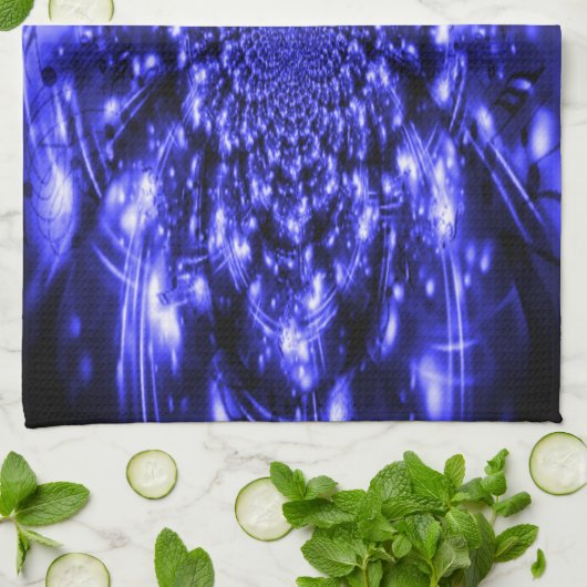 Blue Sparkling Lights Theedoek (Gevouwen)