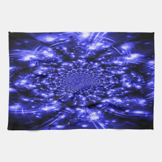 Blue Sparkling Lights Theedoek (Horizontaal)