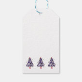 Blue Sparkly Calligraphy Kerstboom Cadeaulabel (Achterkant)