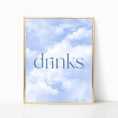 Blue Sparkly Clouds Drink tafelteken Poster