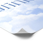 Blue Sparkly Clouds Drink tafelteken Poster (Hoek)