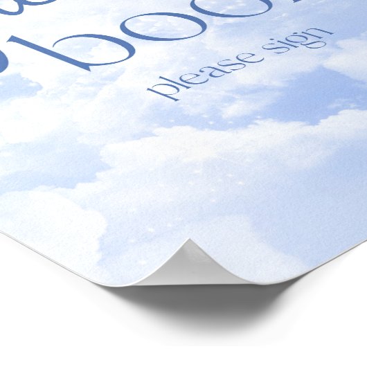 Blue Sparkly Clouds Guest Book Sign Poster (Hoek)