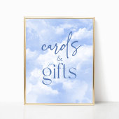 Blue Sparkly Clouds Kaarten & Geschenken Teken Poster