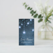 Blue Sparkly Stars onder de Sky Event Planner Visitekaartje (Staand voorkant)