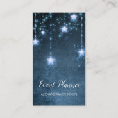 Blue Sparkly Stars onder de Sky Event Planner Visitekaartje (Voorkant)