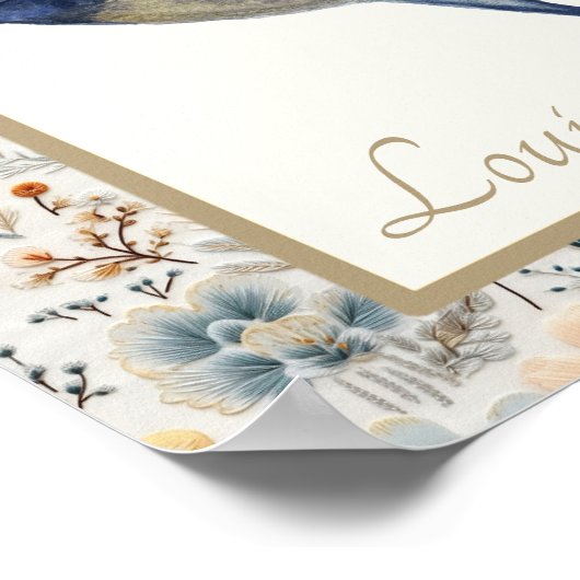 Blue Sparrow  Wildflower Custom Wall Art Poster (Hoek)