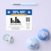 Blue Speciale Aanbieding Korting Uw Logo & QR Code Flyer (Enkel)