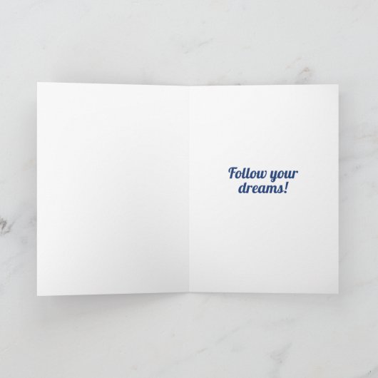 Blue Specialized Glitter Afstuderen Kaart (Binnen)