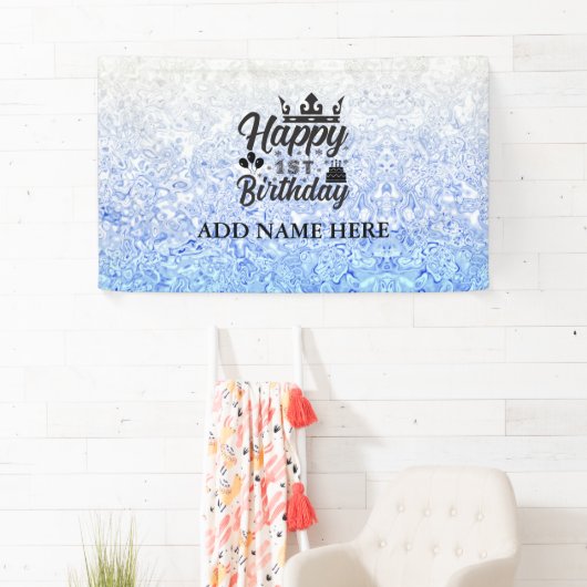 Blue Specialized "Happy First Birthday" Spandoek (Insitu)