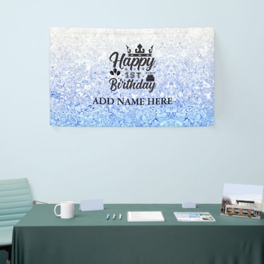 Blue Specialized "Happy First Birthday" Spandoek (Beurs)