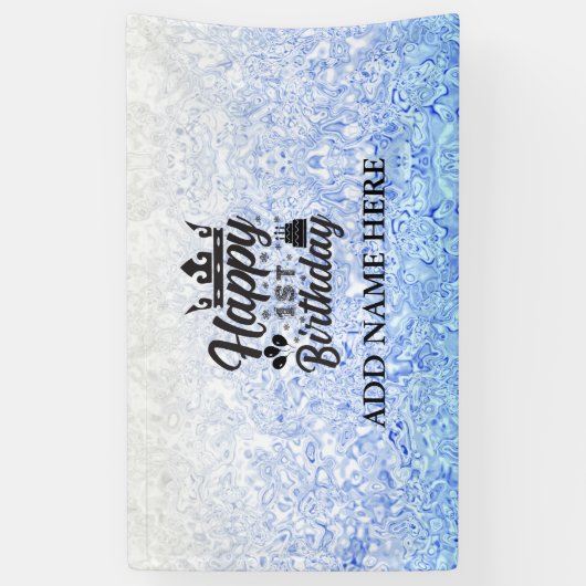 Blue Specialized "Happy First Birthday" Spandoek (Verticaal)