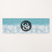 Blue Speckle Om Yoga Mat (Voorkant (horizontaal))