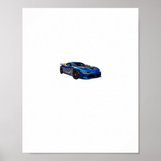 Blue Speed Demon Sticker Poster (Voorkant)