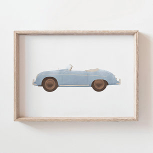 Blue Speedster Kinder Room Decor Poster