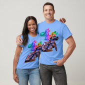 Blue Speedway Motorcycle Racer T-shirt (Unisex)
