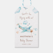 Blue Speelgoed Airplane Boy Baby shower Dank u Cadeaulabel (Voorkant)