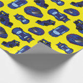 Blue Speelgoed Racing Cars en Crash Helmets Motors Cadeaupapier (Hoek)