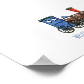 Blue Speelgoed Train Vingerafdruk Gastenboek Poster (Hoek)