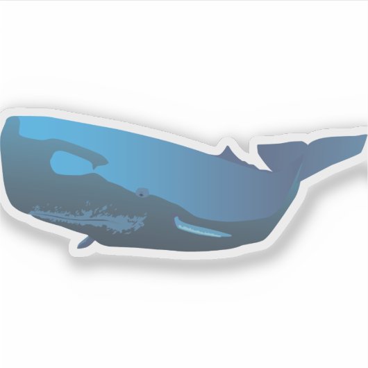 Blue Sperm Whale Sticker (Voorkant)
