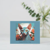 Blue Sphinx Cat Moederdag Briefkaart (Staand voorkant)