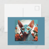 Blue Sphinx Cat Moederdag Briefkaart (Voorkant / Achterkant)