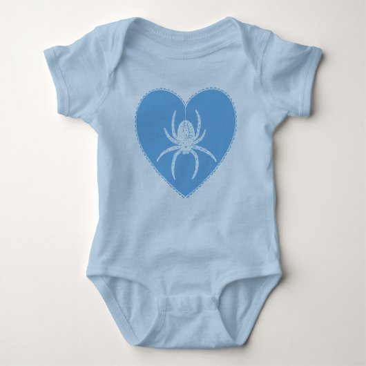 Blue Spider Heart Baby Bodysuit (Voorkant)